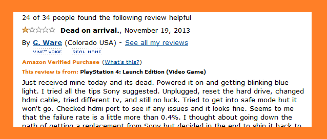 amazon review of ps4