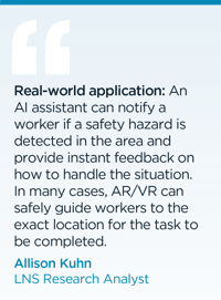 An AI assistant can notify a worker if a safety hazard is detected