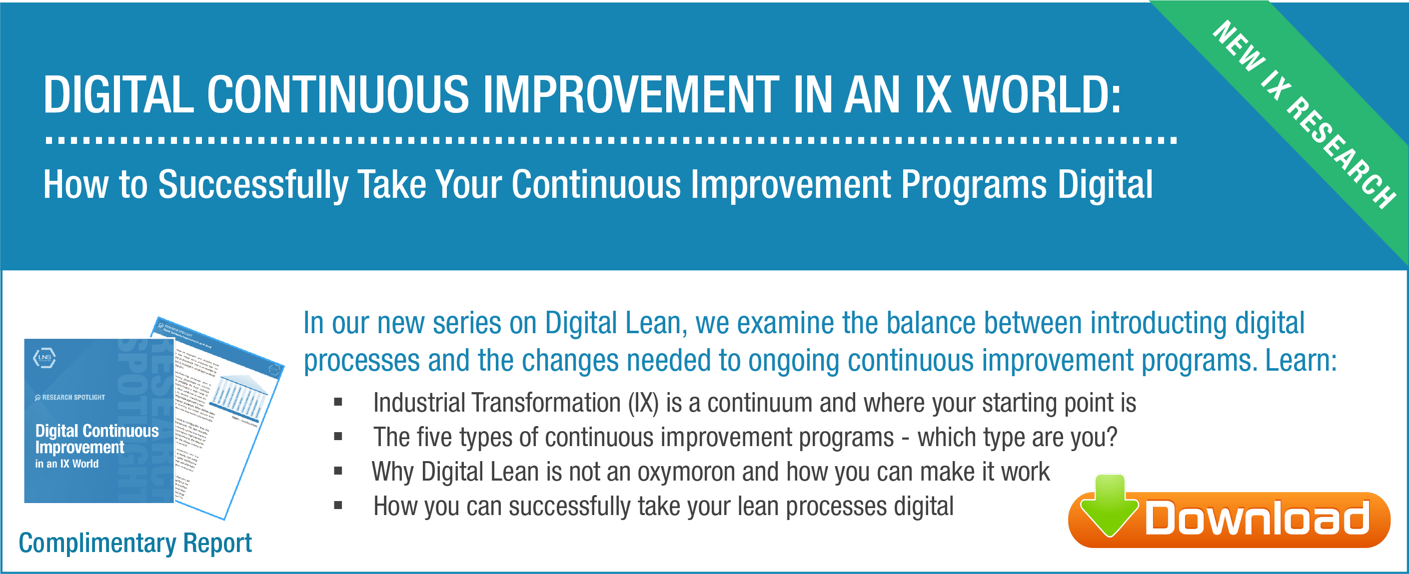 Digital Lean Digital Continuous Improvement in an IX World