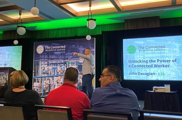 John Davagian, CEO of L2L speaking at the L2L Connected Workforce Summit 2023