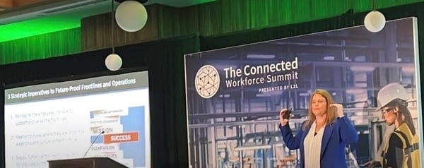 LNS Research Analyst Allison Kuhn speaking at L2L Connected Workforce Summit 2023