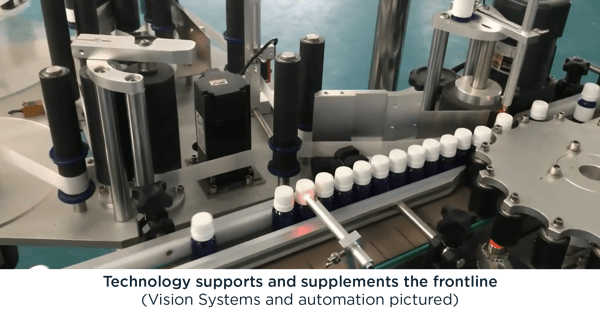 Technology supports and supplements the frontline: Example of inline quality and automated bottling