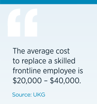 The average cost to replace a skilled frontline employee