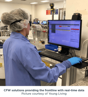 Young Living Frontline Worker using CFW solutions to provide real-time data